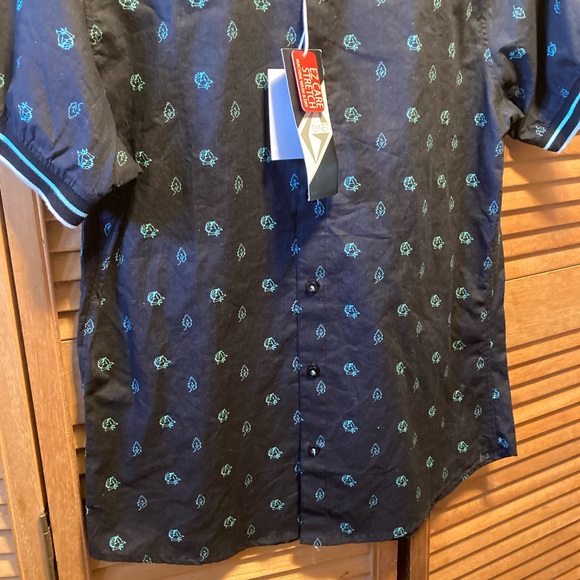 G-Net Black Slim Fitted Shirt w/Turquoise Prints - Picture 7 of 12